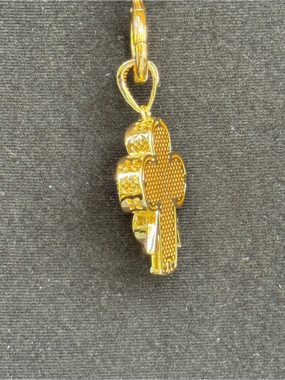 NWOT Gold Monogram Multicolor Mascot Bag Charm Extender Black Camellia Key chain